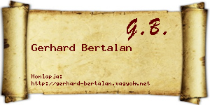 Gerhard Bertalan névjegykártya